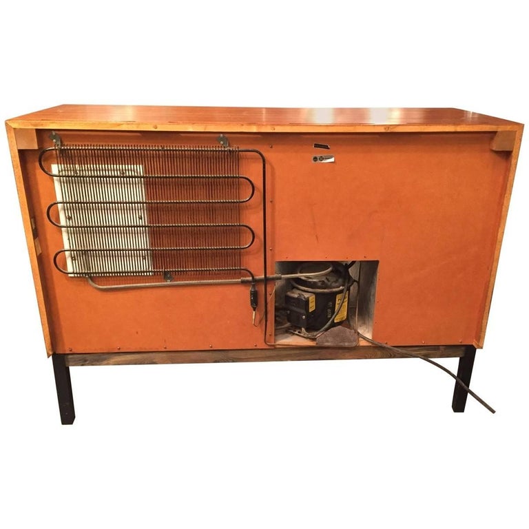 Fridge Midcentury Silkeborg Danish Bar Cabinet with Hidden ...