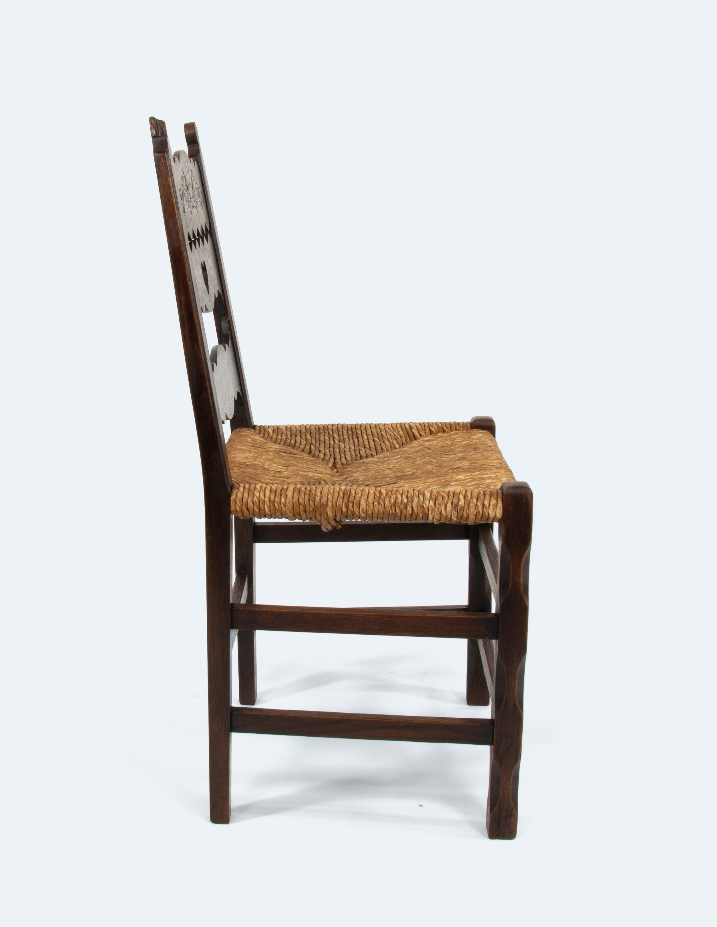 Intagliato Sedia Frido Witte Arts and Craft Model No. 21, 1908 circa in vendita