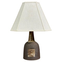 Fridtjof Sejersen, Table Lamp, Brown Ceramic, Denmark, 1960s