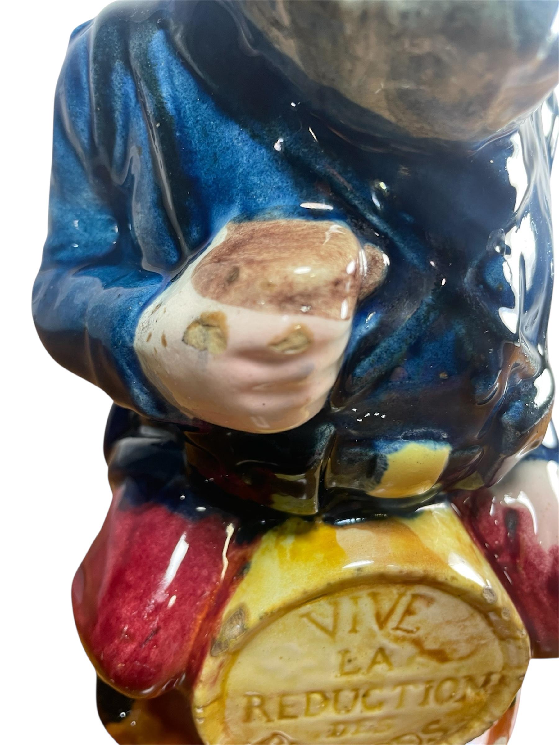 Frie Onnaing Majolica French Army Reservit Jug Pitcher For Sale 4