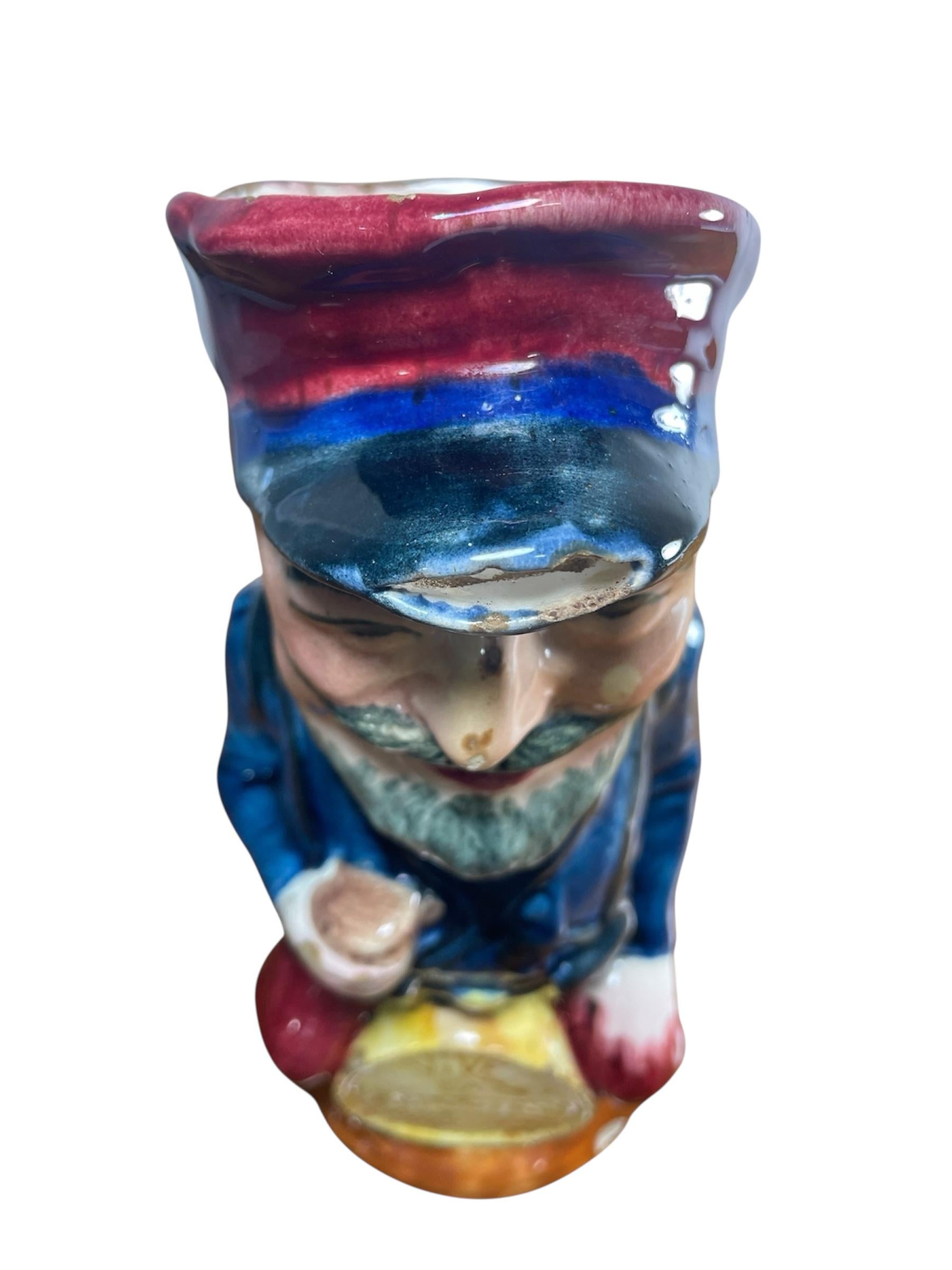 Frie Onnaing Majolica French Army Reservit Jug Pitcher In Fair Condition For Sale In Ciudad Autónoma Buenos Aires, AR