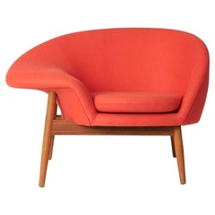 Chaise longue Fried Egg Left rouge pomme de Warm Nordic