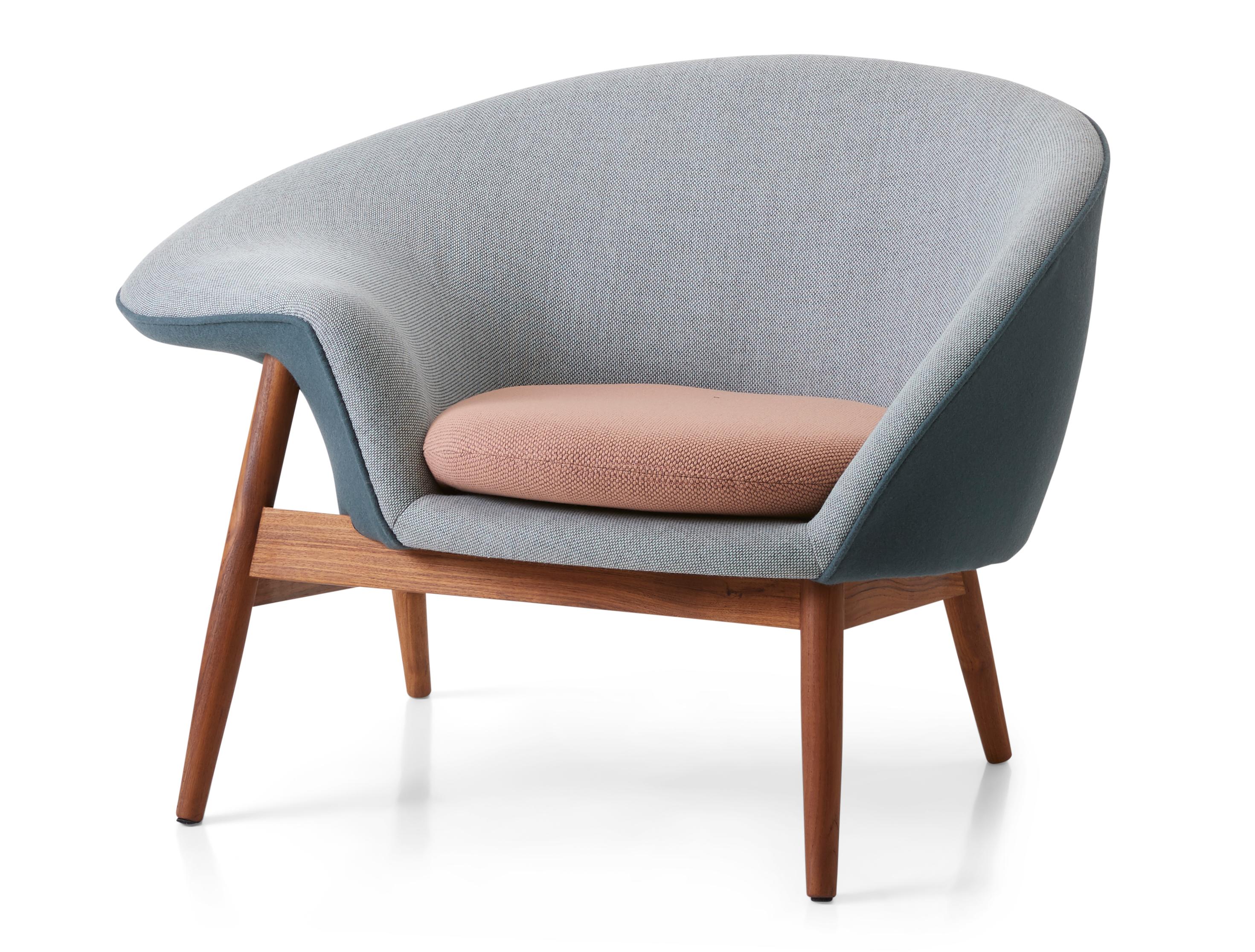 Silla de salón Fried Egg Left Verde claro, Petrol, Melocotón fresco by Warm Nordic Posmoderno en venta