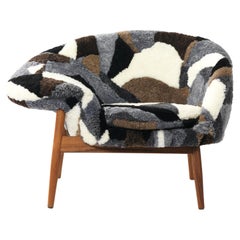 Fried Egg Left Lounge Chair Sheepskin Patchwork Mix by Warm Nordic
