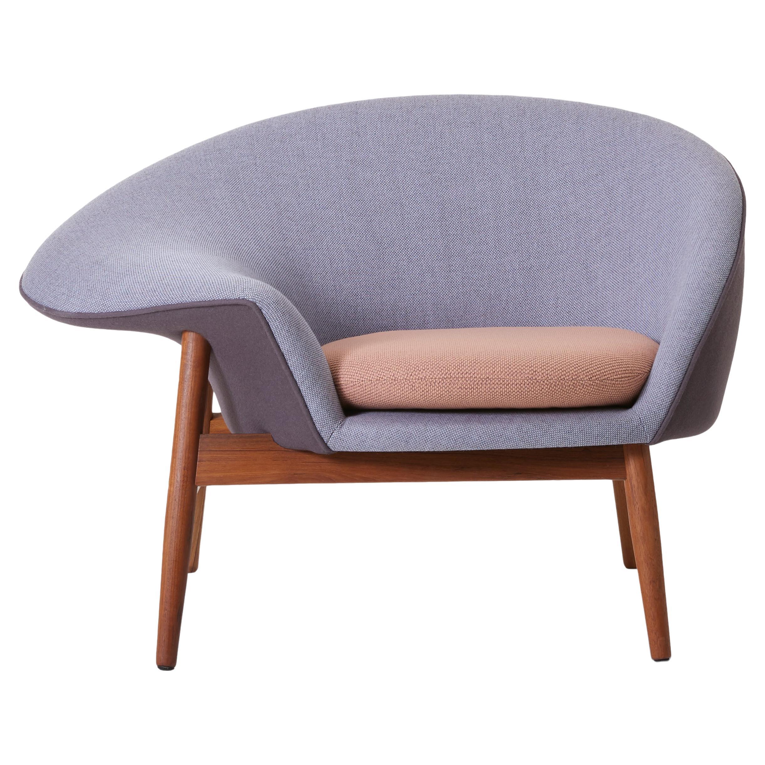 Fried Egg Left Lounge Chair Soft Violet, Plum, Fresh Peach by Warm