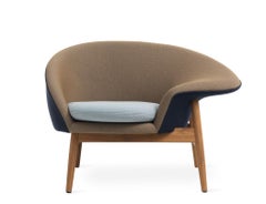 Fried Egg Right Chair Dark Blue Cappuccino Brown Cloudy Grey by Warm Nordic