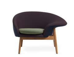 Fried Egg Right Lounge Chair Dark Blue, Eggplant, Light Sage by Warm Nordic