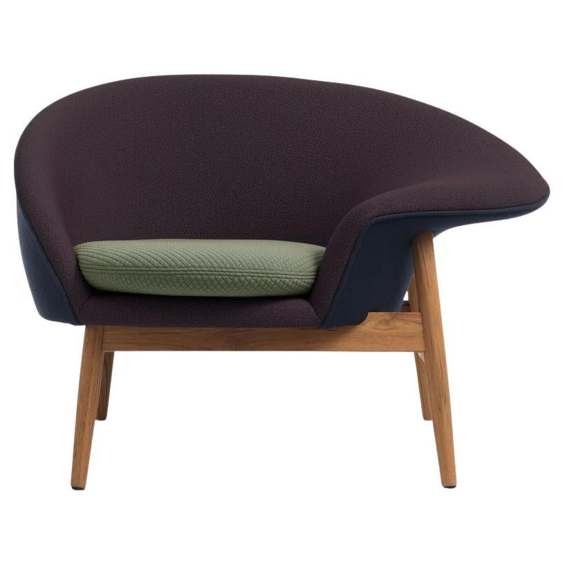 Fried Egg Right Lounge Chair Dark Blue, Eggplant, Light Sage by Warm Nordic