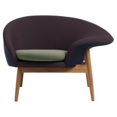 Fried Egg Right Lounge Chair Dark Blue, Eggplant, Light Sage by Warm Nordic