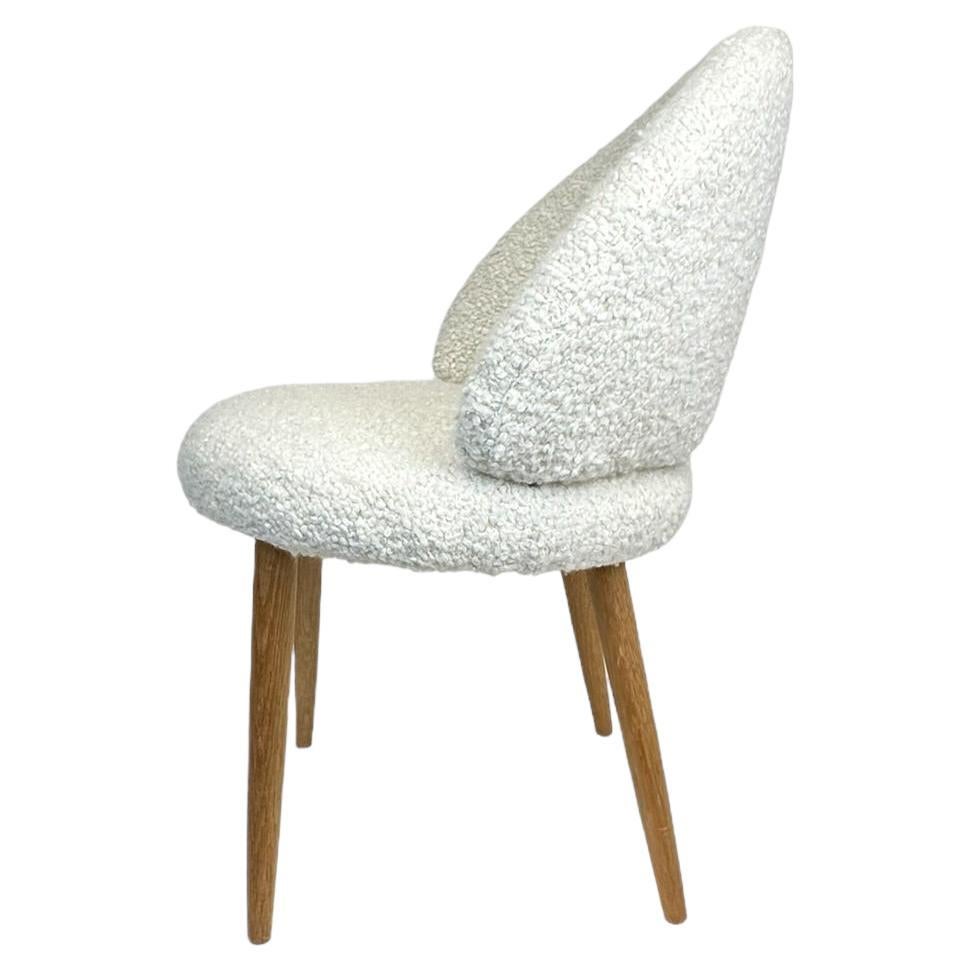 Frode Holm attr. Vanity Chair in New White Boucle For Sale
