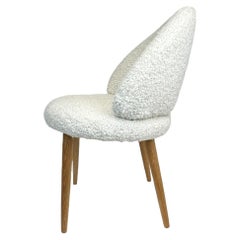 Vintage Frode Holm attr. Vanity Chair in New White Boucle