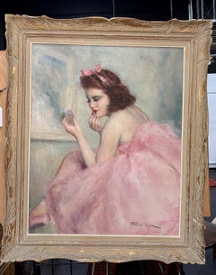 FRIED PAL Paris, Ballerina in pink, O/C, signed canvas