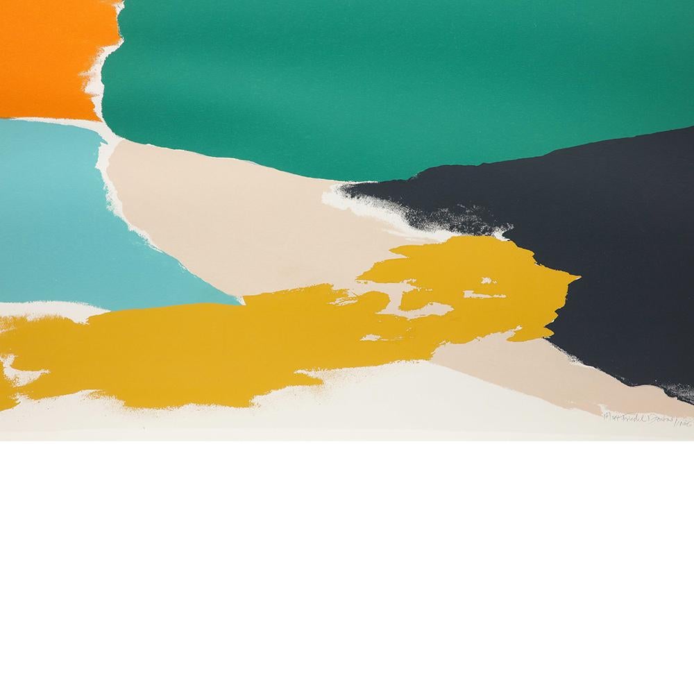 Lithographie Friedel Dzubas, abstraite, bleue, orange, verte, signée en vente 3