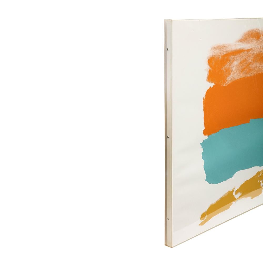 Lithographie Friedel Dzubas, abstraite, bleue, orange, verte, signée en vente 7