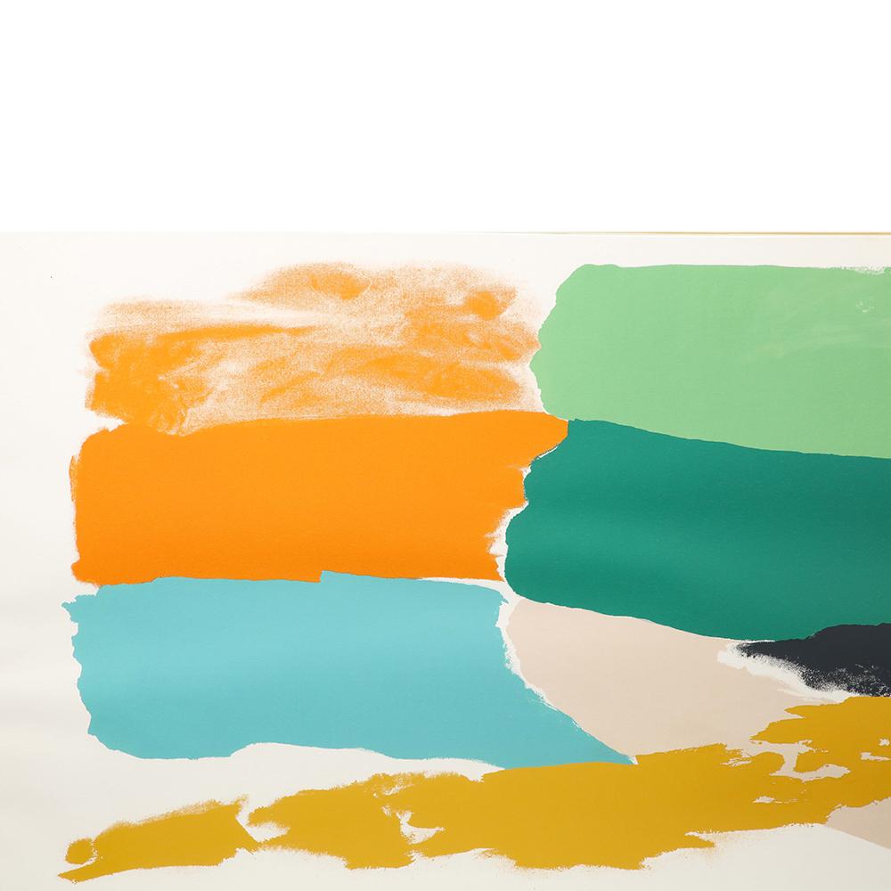 Mid-Century Modern Lithographie Friedel Dzubas, abstraite, bleue, orange, verte, signée en vente