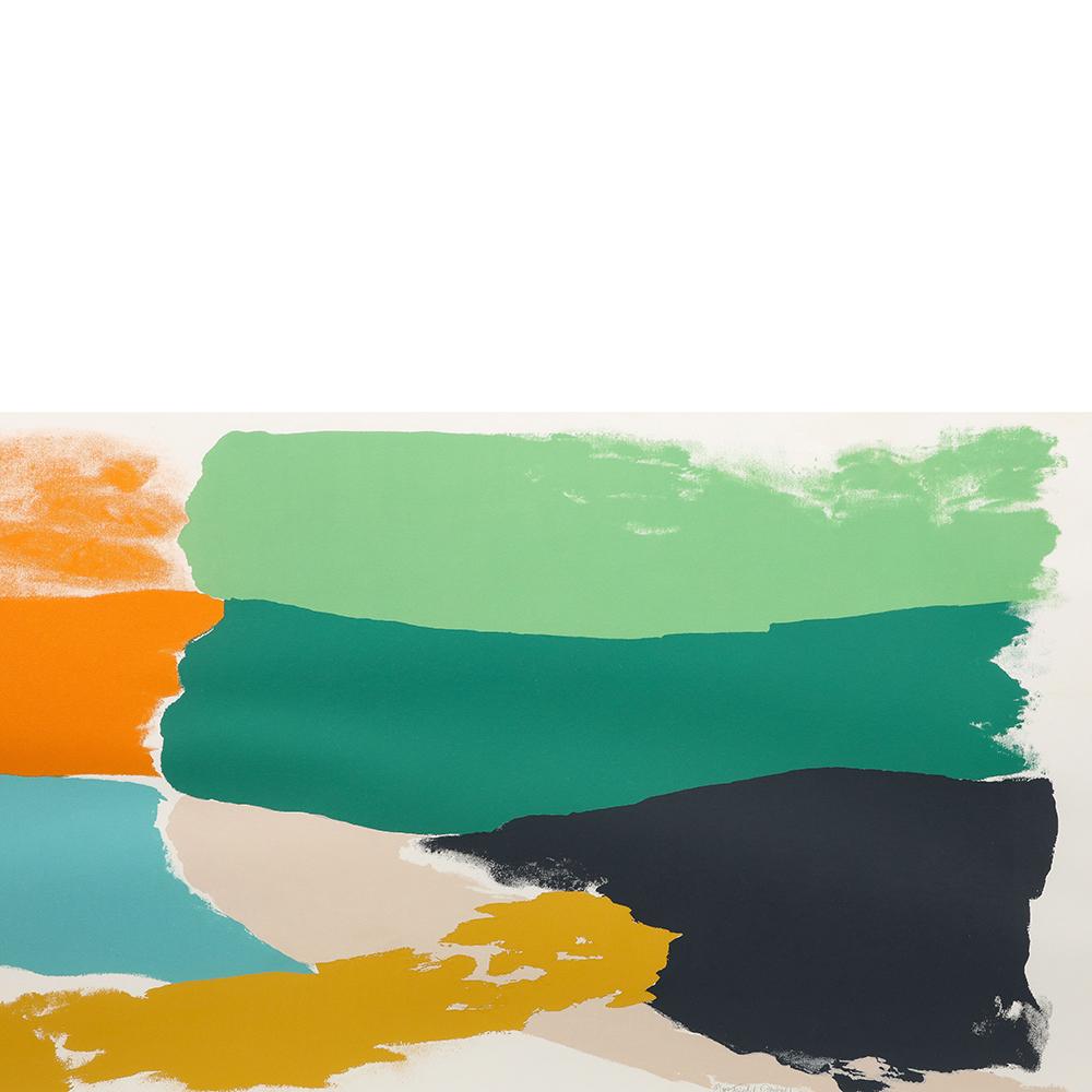 Lithographie Friedel Dzubas, abstraite, bleue, orange, verte, signée Bon état - En vente à New York, NY