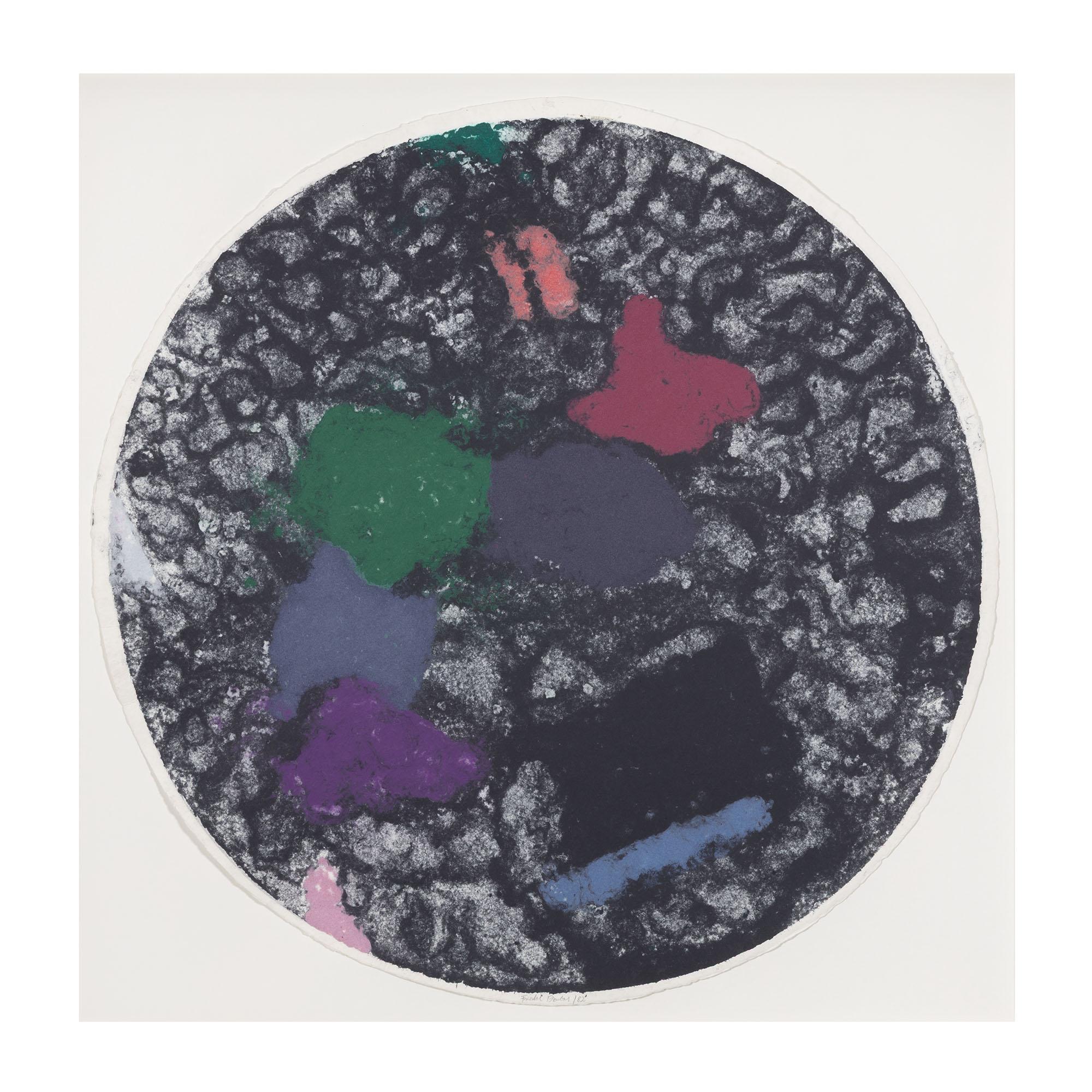 Black Tondo - Abstract Mixed Media Art by Friedel Dzubas