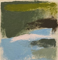 "Northern Cool (sketch)" Friedel Dzubas, Light Blue, Green, Abstract Composition