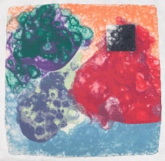 "Untitled" Friedel Dzubas, Red, Green, Bright Pastel Colors, Color Field Work (sans titre)