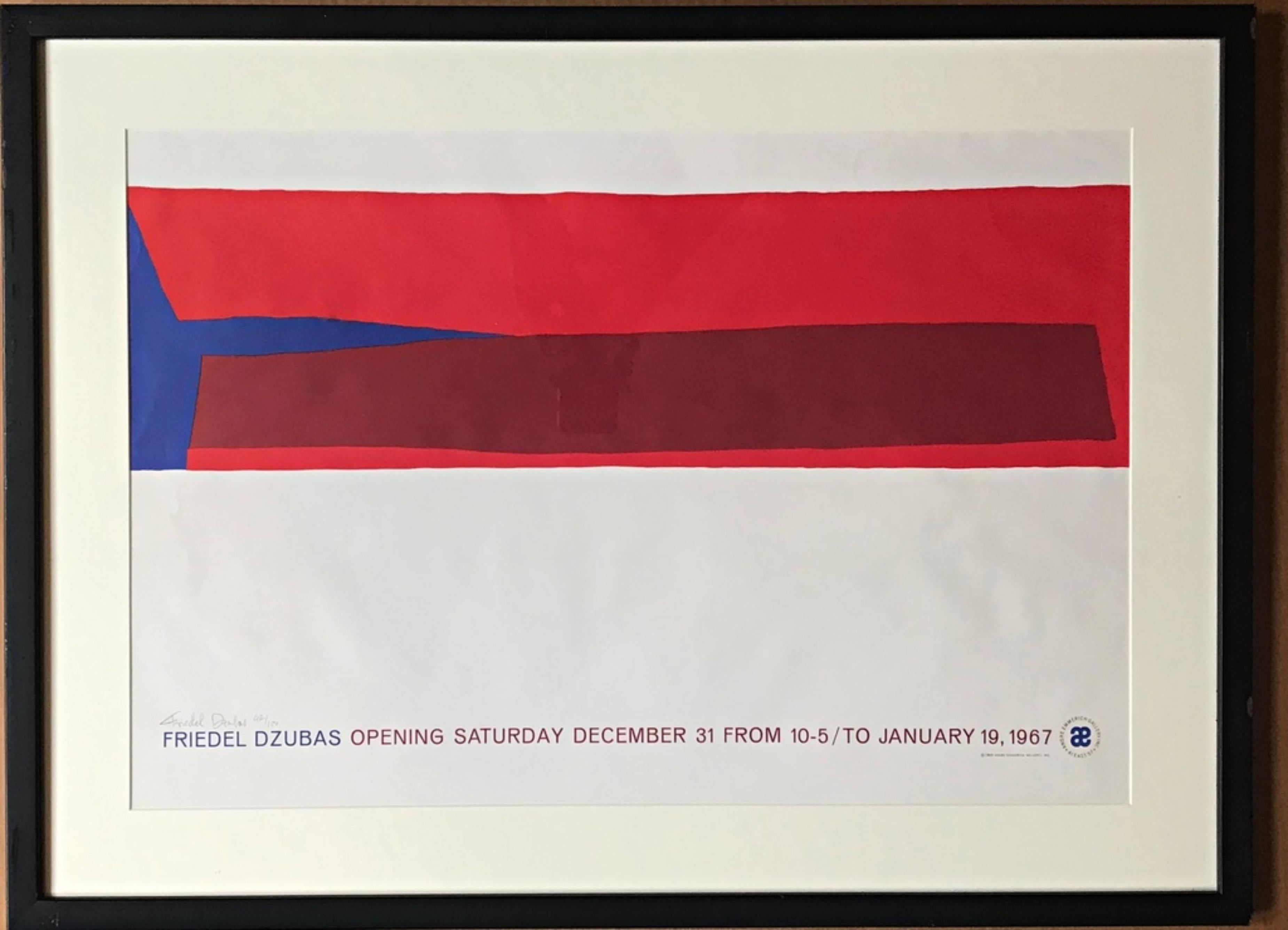 Friedel Dzubas Abstract Print - Hand signed and numbered Emmerich gallery exhibition poster, 1967