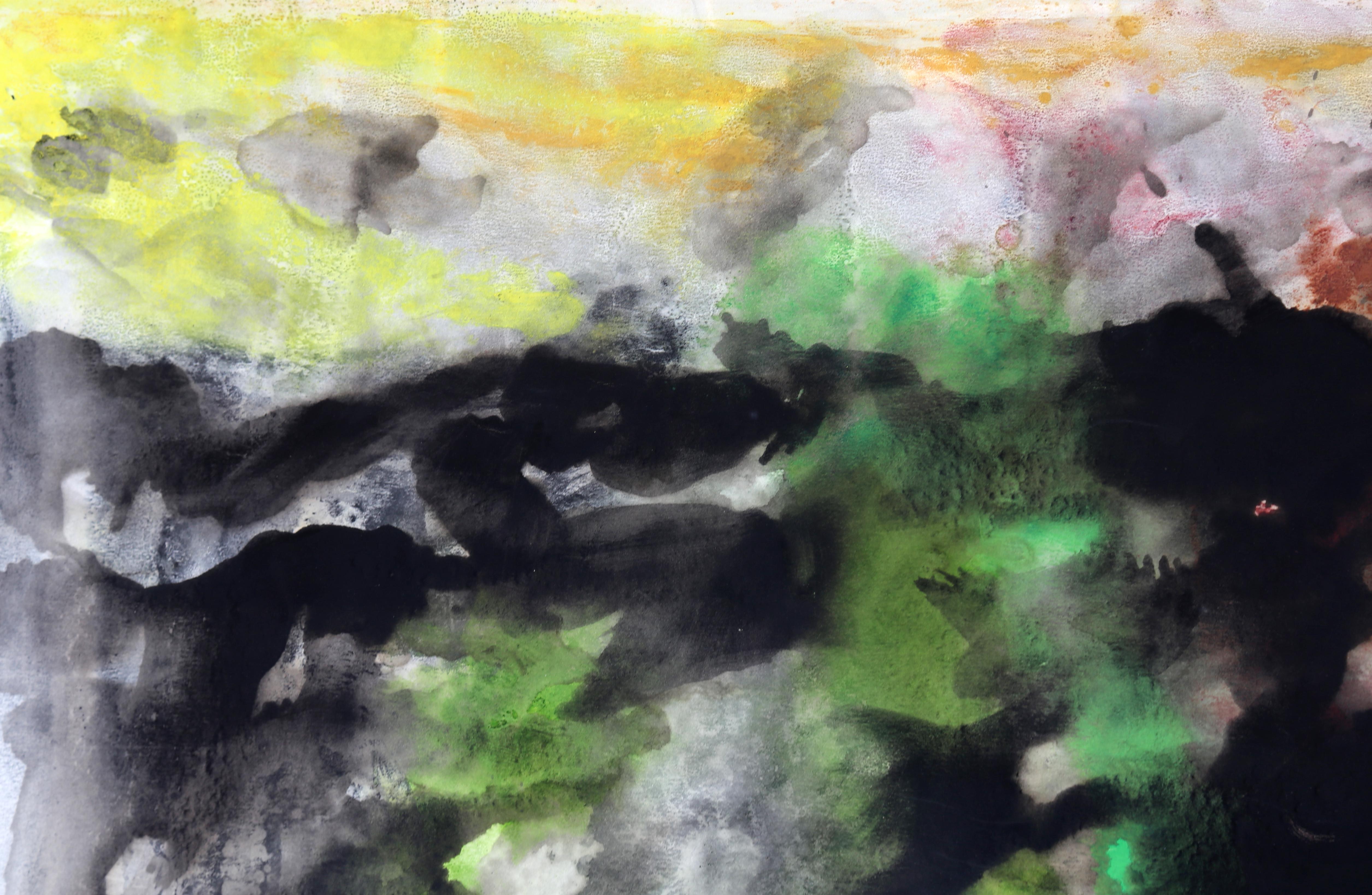 Grande monotipo astratto di Friedel Dzubas in vendita 1