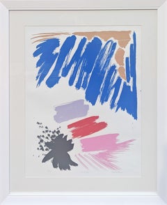 "Night Star" Friedel Dzubas, Vibrant Gestural Composition, White Background