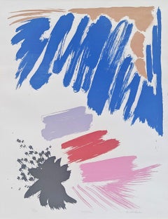 Vintage "Night Star" Friedel Dzubas, Vibrant Gestural Composition, White Background