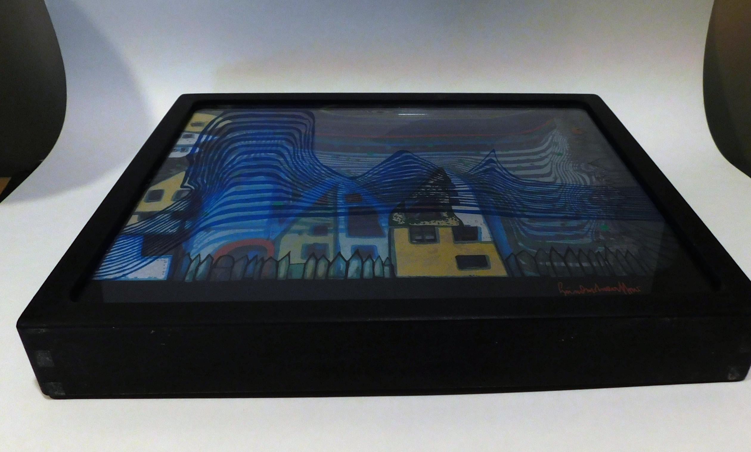 Friedensreich Hundertwasser Serigraph on Metal on Layered Plexiglas, 1979 For Sale 3