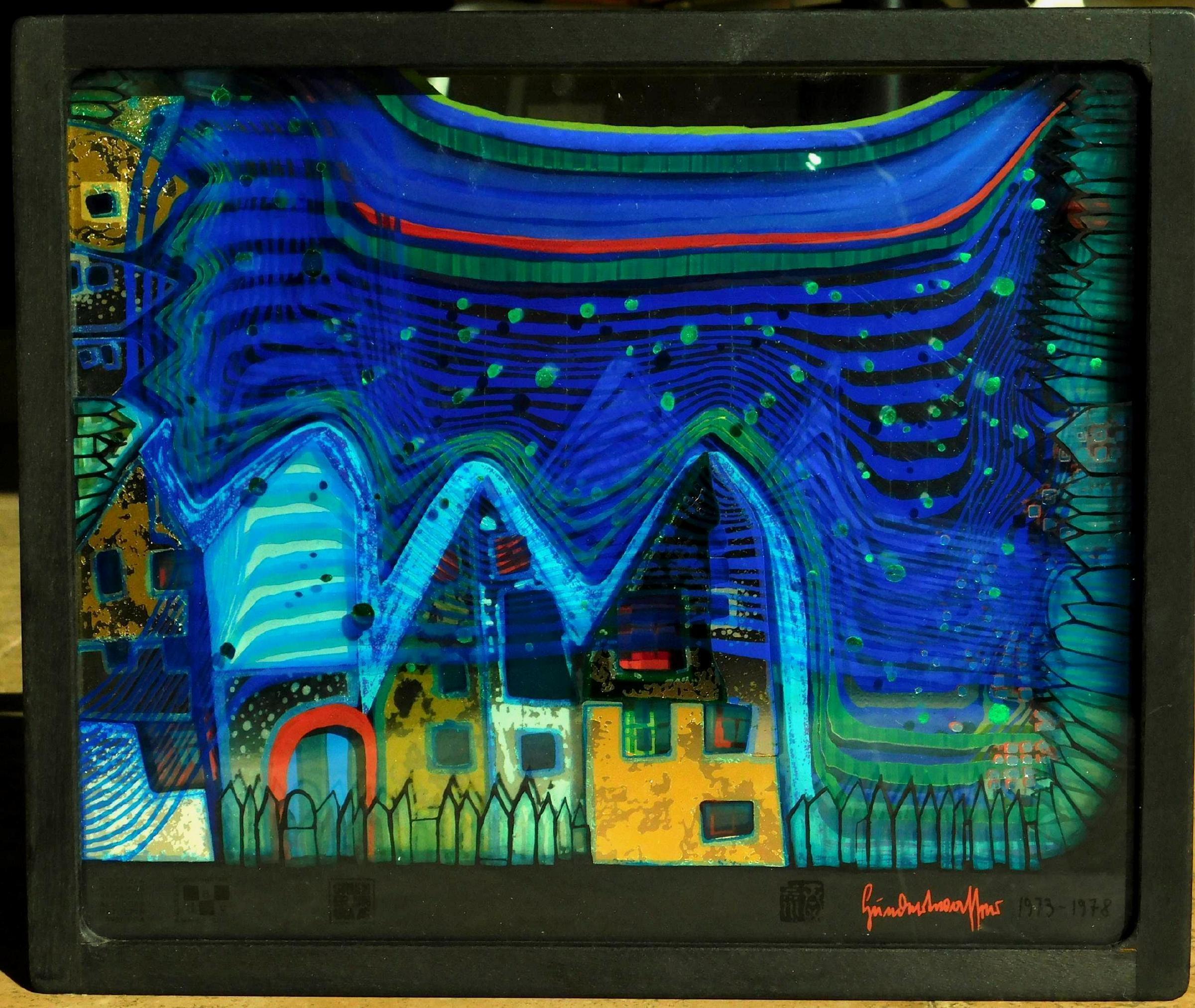 Friedensreich Hundertwasser Serigraph on Metal on Layered Plexiglas, 1979 For Sale 6