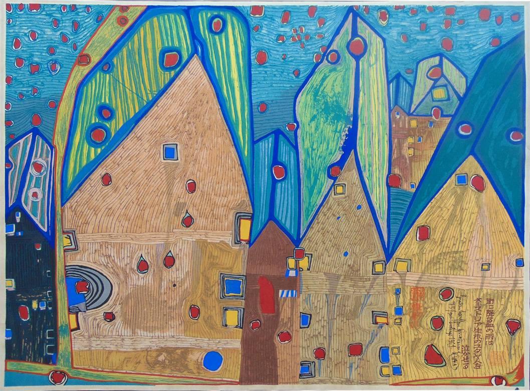 Friedensreich Hundertwasser Houses in Rain of Blood Häuser im
