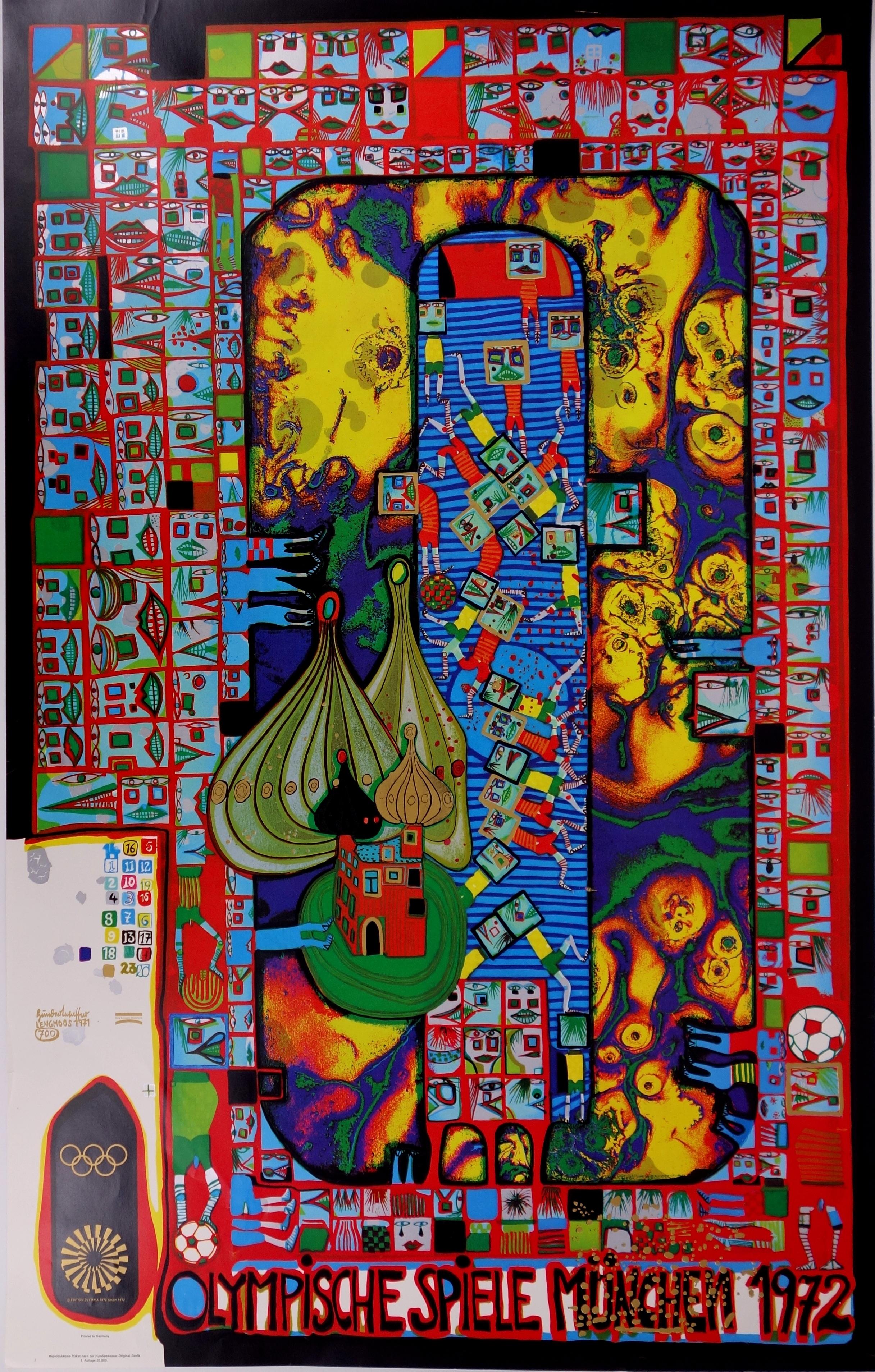 Friedensreich Hundertwasser Abstract Print - Olympiade - Lithograph (Olympic Games Munich 1972)