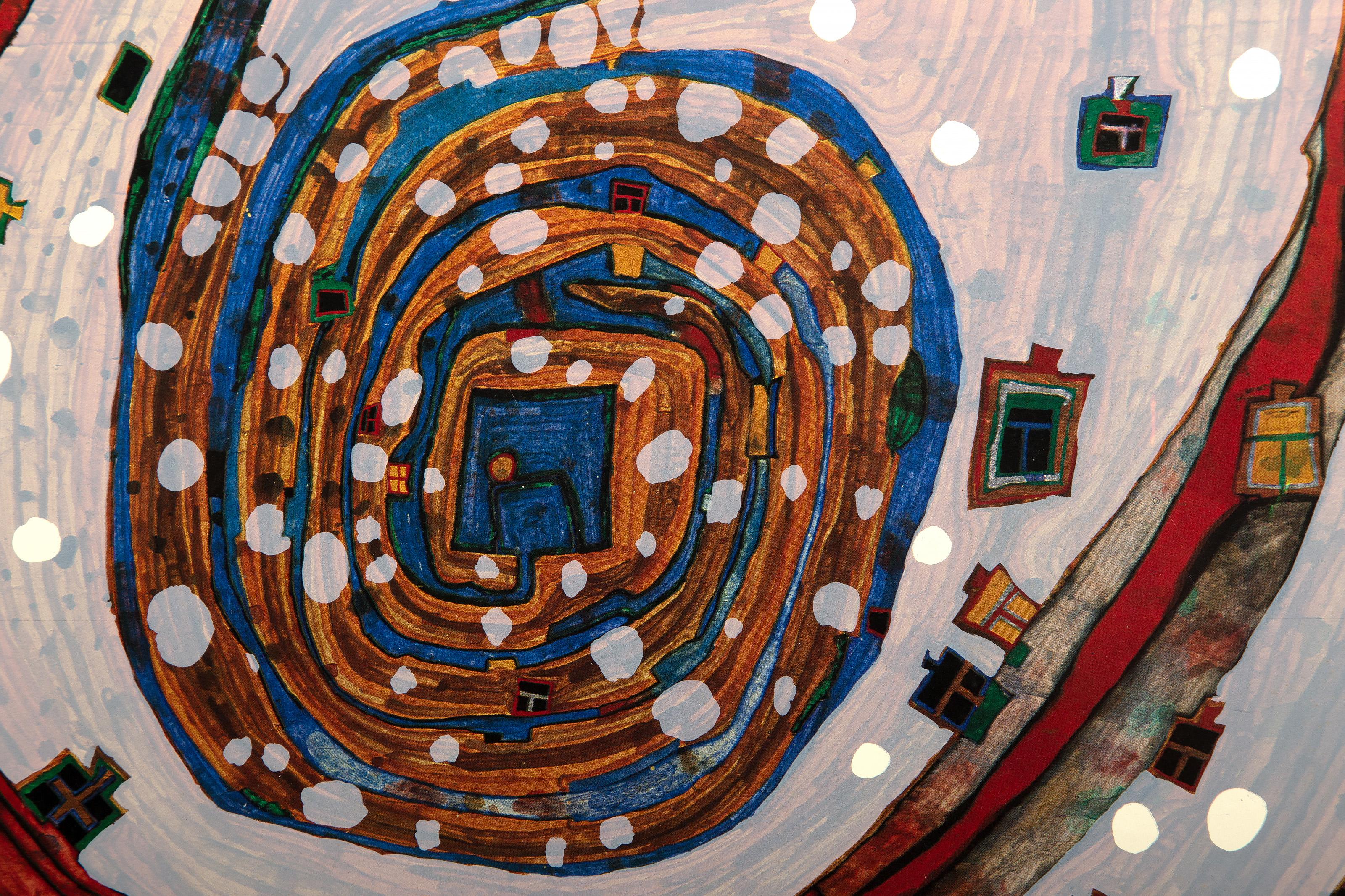 Modernes Poster der Olympischen Winterspiele XIV. von Friedensreich Hundertwasser im Angebot 1