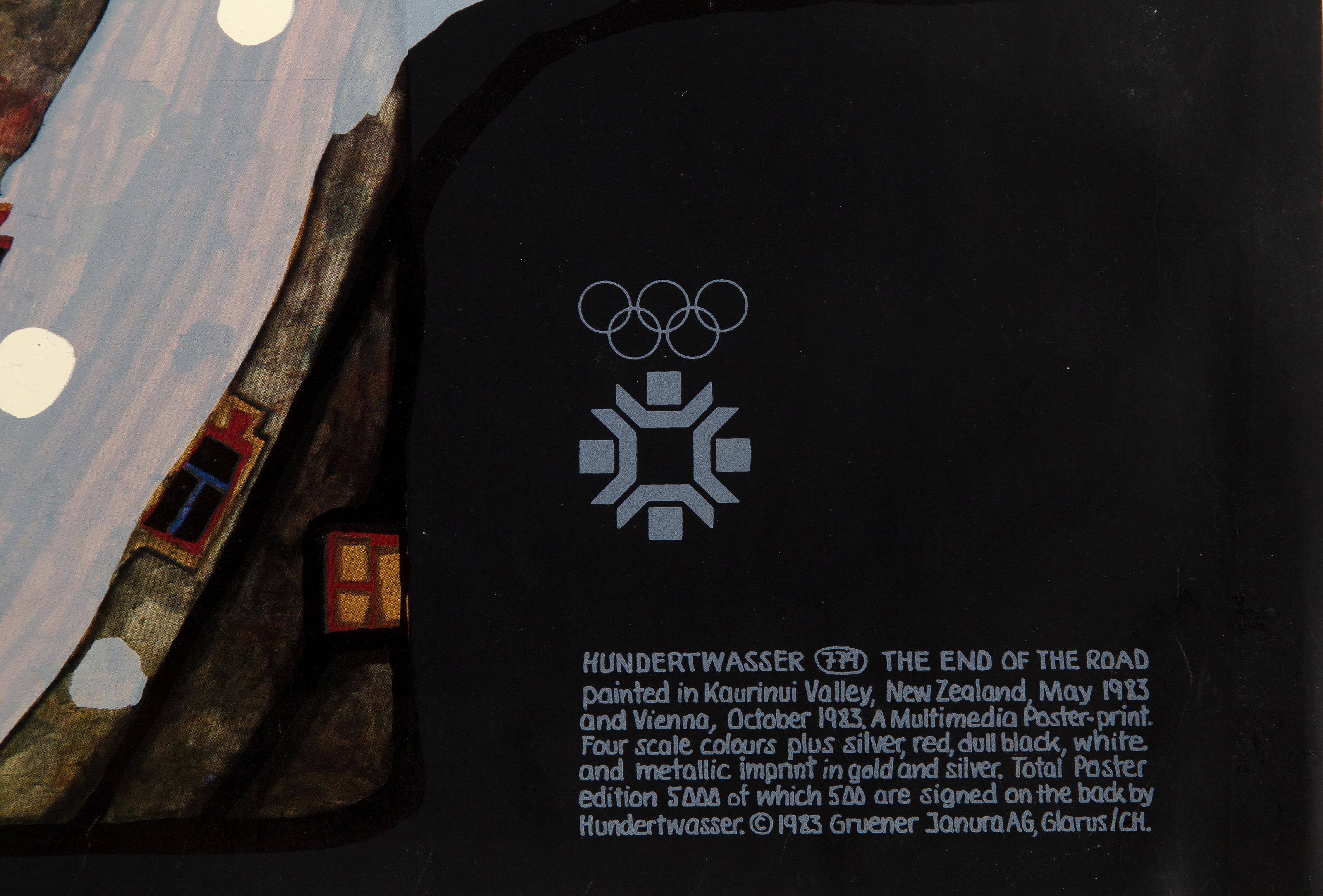 Modernes Poster der Olympischen Winterspiele XIV. von Friedensreich Hundertwasser im Angebot 2
