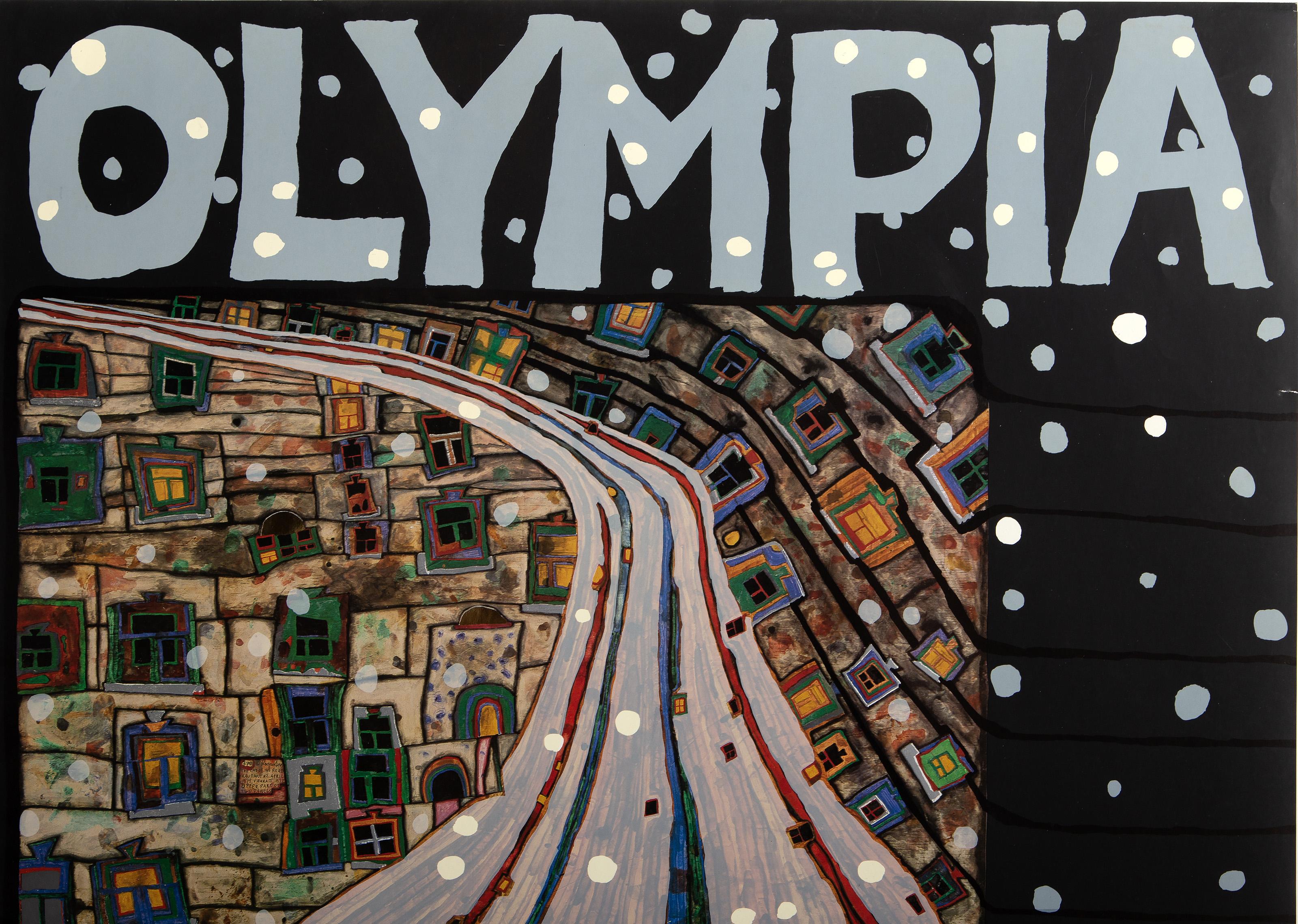 Modernes Poster der Olympischen Winterspiele XIV. von Friedensreich Hundertwasser im Angebot 3