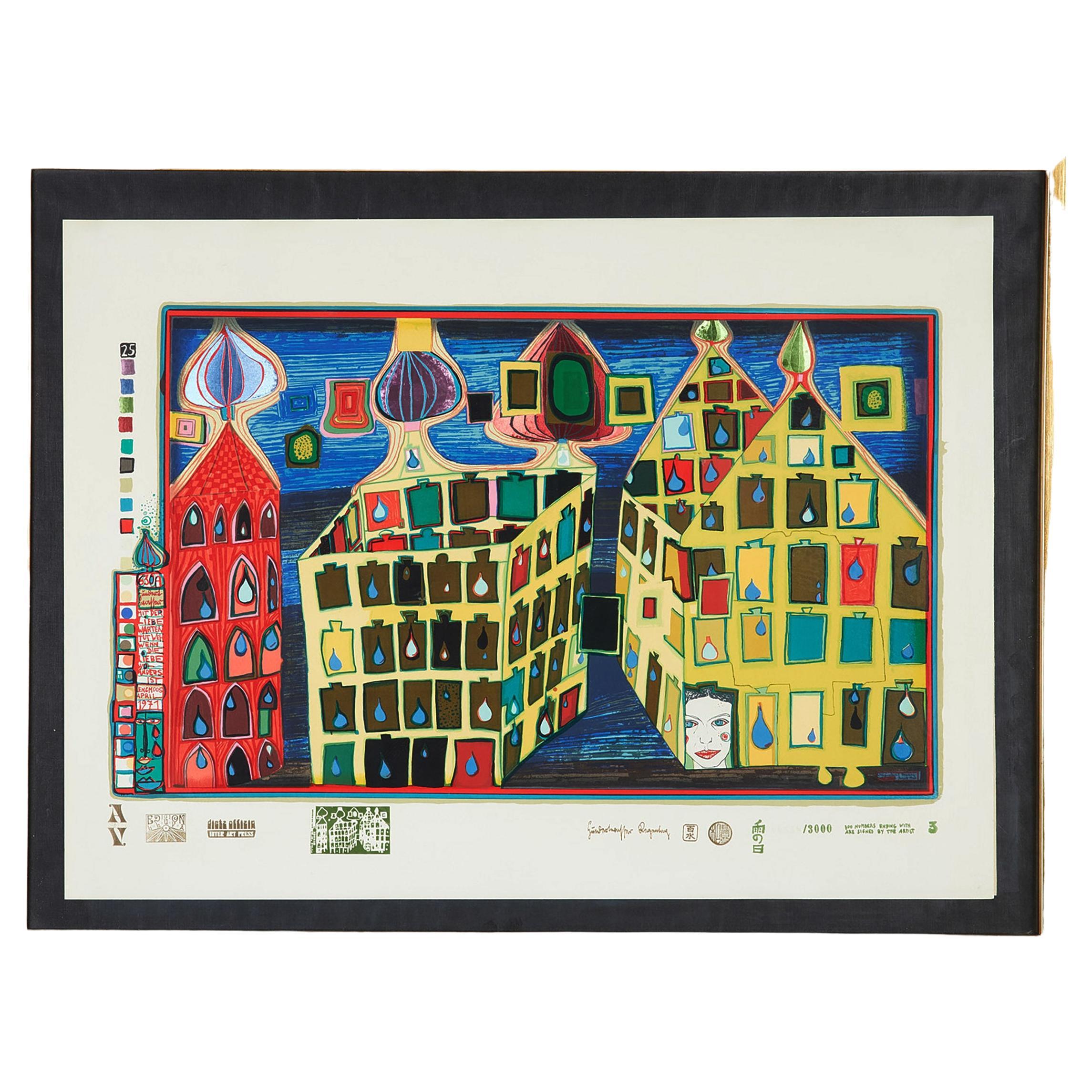 Friedensreich Hundertwasser “It hurts to wait with love in somewhere else” For Sale