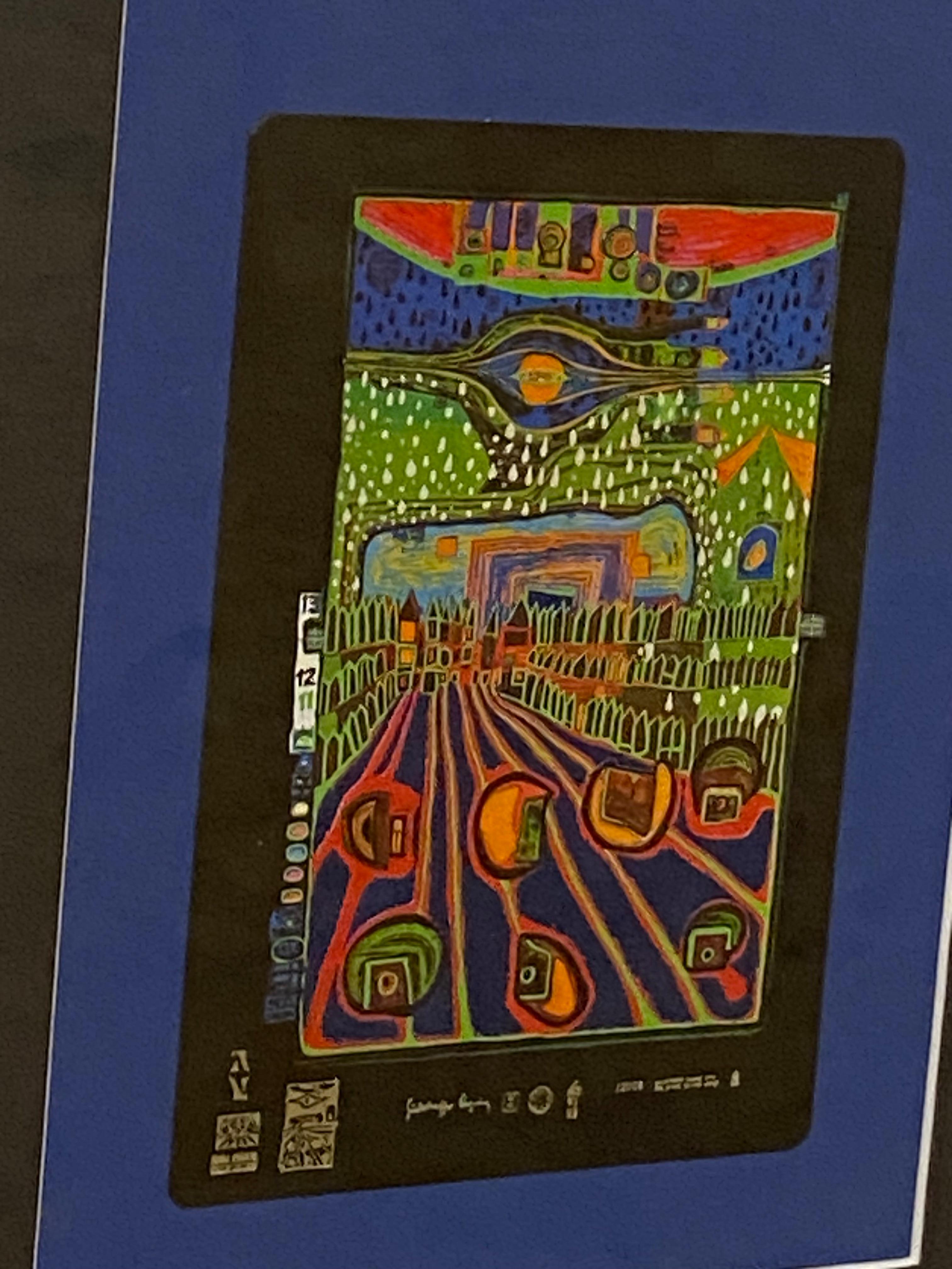 Friedensreich Hundertwasser Offset Printing With Embossing In Good Condition For Sale In Vienna, AT