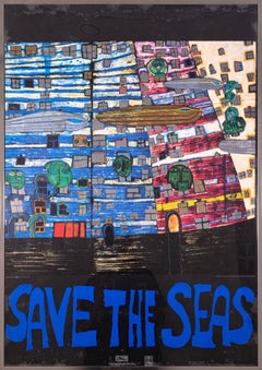 Lithographie Friedensreich Hundertwasser « Save the Seas Song of the Whales » (Le chant des baleines sauvegardistes)