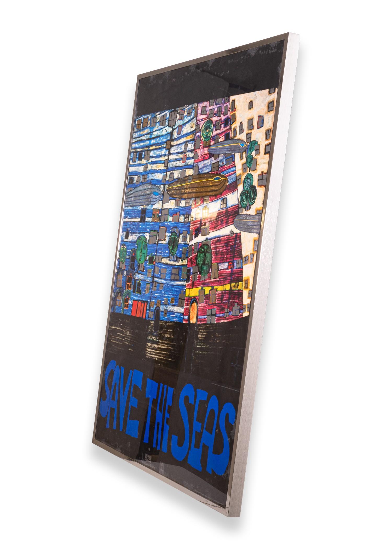 Australiano Friedensreich Hundertwasser Salviamo i mari Il canto delle balene Litografia offset