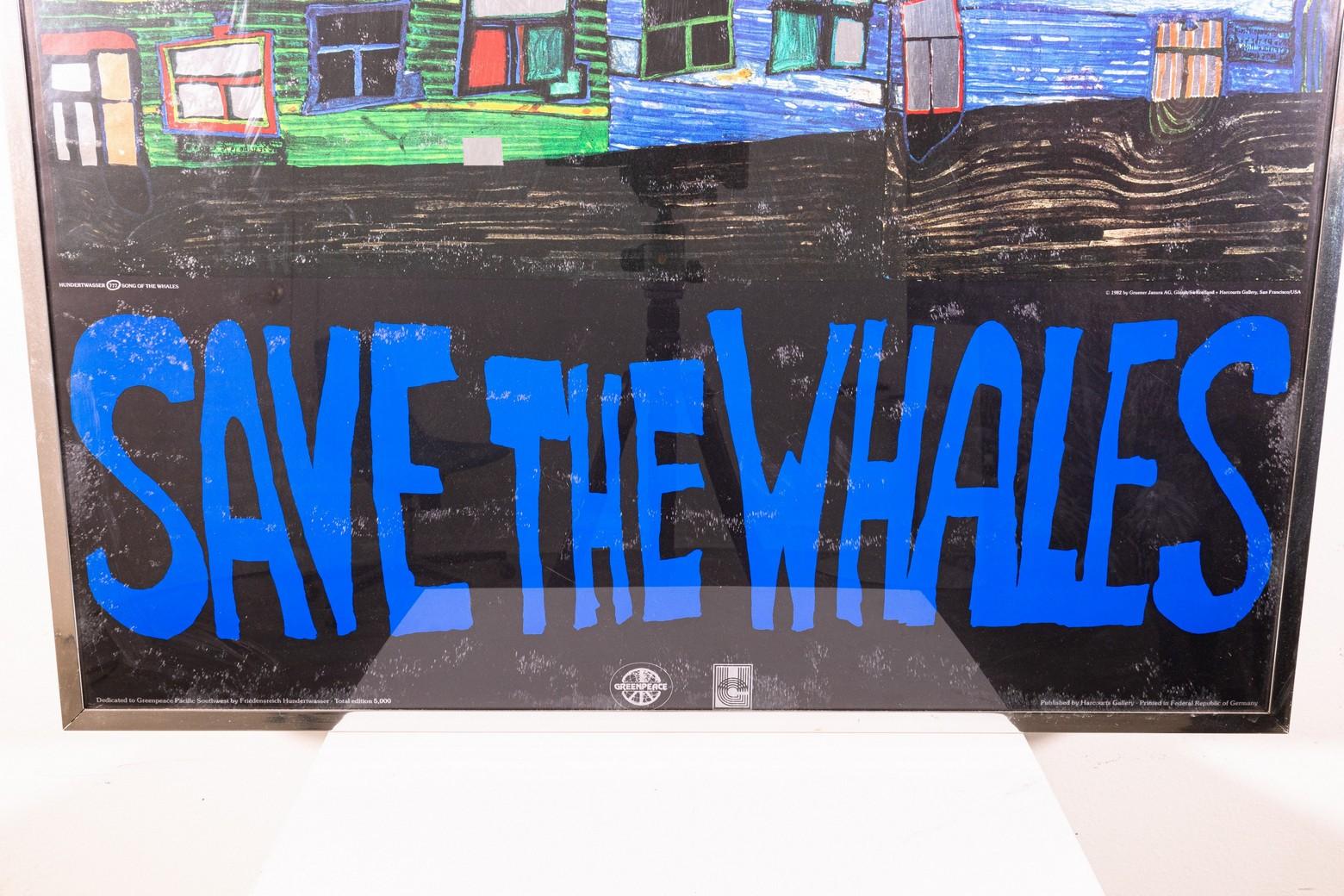 Friedensreich Hundertwasser: Offset-Lithho „ Save the Whales Song of the Whales“ (Papier)