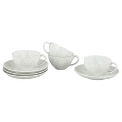 Friedl Holzer-Kjellberg for Arabia. Set of 4 demi-tasse cups with saucers, 1970s
