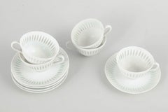 Friedl Holzer-Kjellberg for Arabia. Set of 5 demi-tasse cups with saucers, 1970s