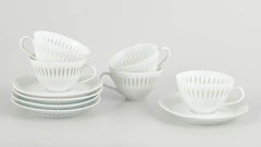 Friedl Holzer-Kjellberg for Arabia. Set of 5 demi-tasse cups with saucers, 1970s
