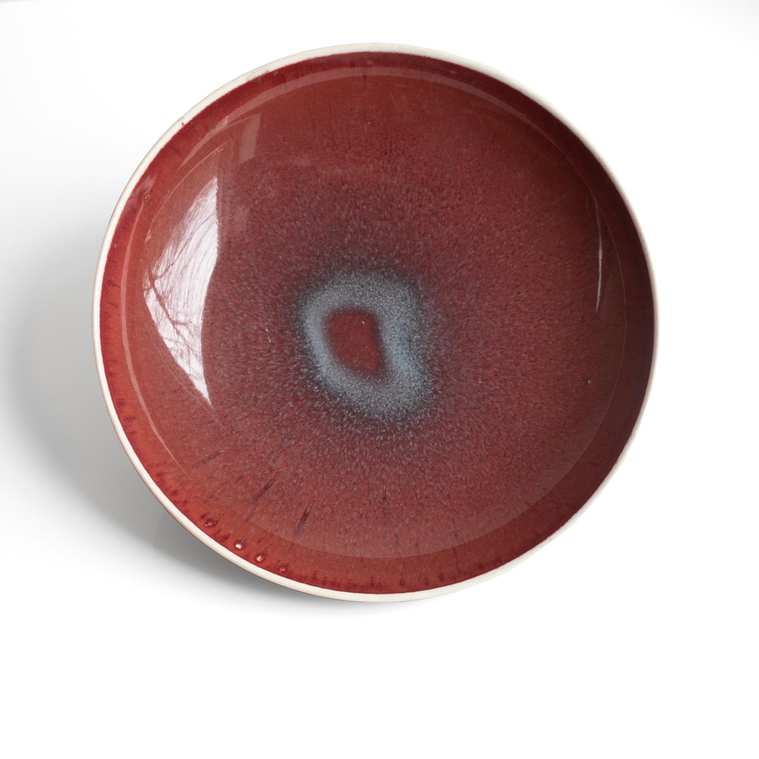 Scandinavian Friedl Holzer-Kjellberg Ox-Blood Bowl, Arabia Finland 1950's For Sale