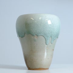 Friedl Kjellberg Large Ceramic Vase for Arabia, Turquoise Glaze, 1950s