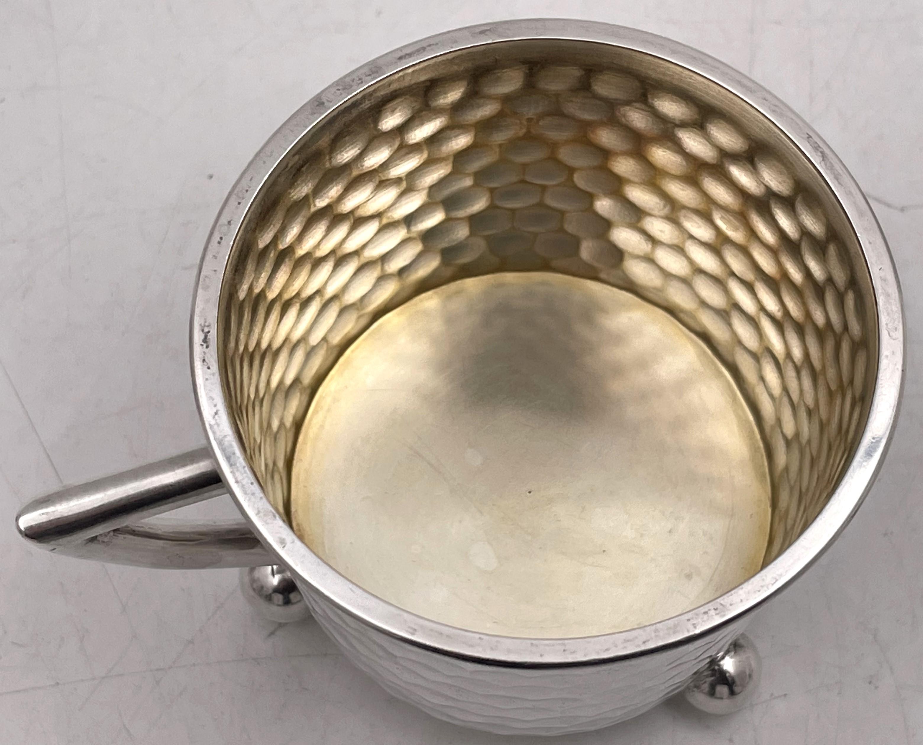 Friedländer Set of 12 German Hammered Silver Cups in Art Deco Style For Sale 2