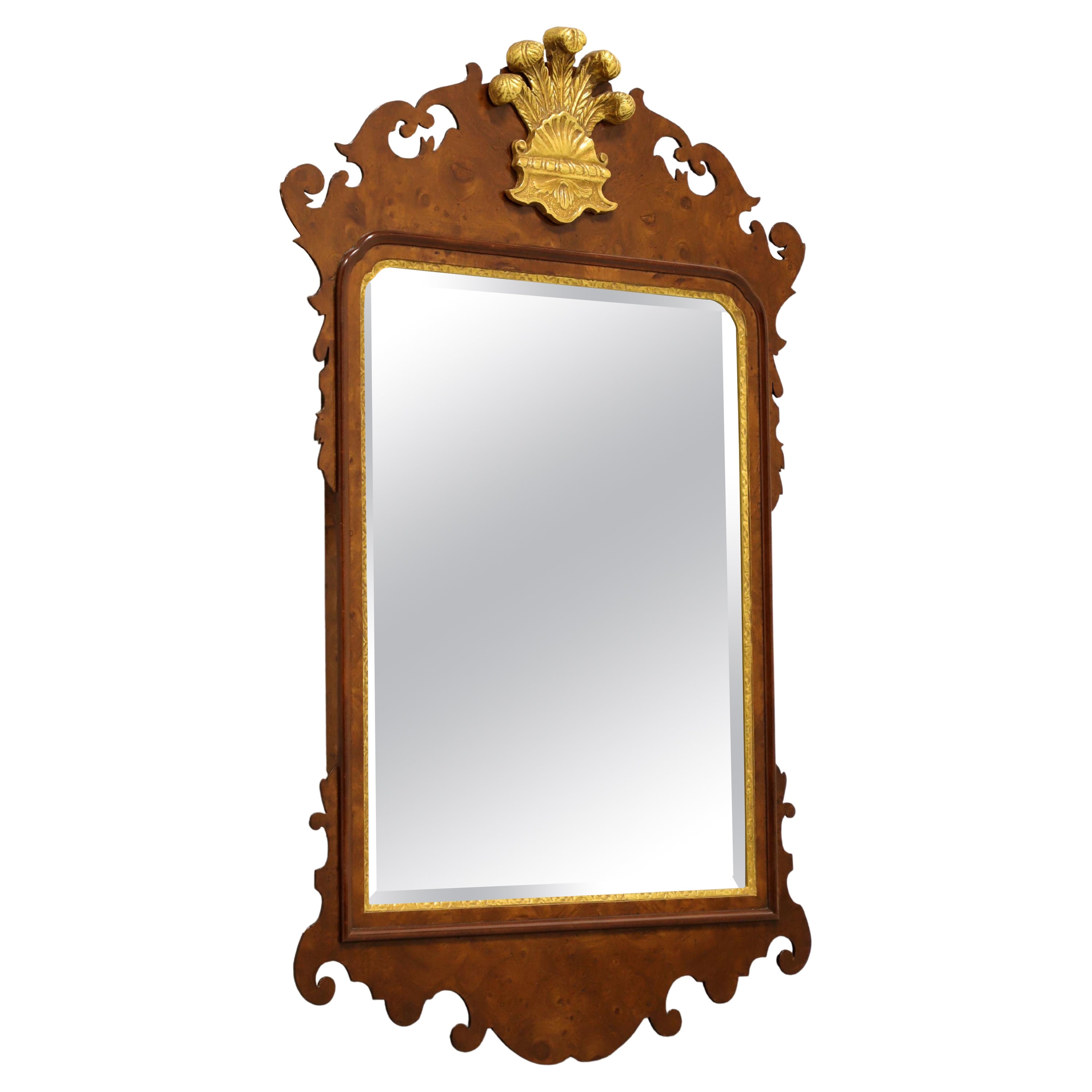 FRIEDMAN BROS Colonial Williamsburg Burl Walnut Prince of Wales Wall Mirror