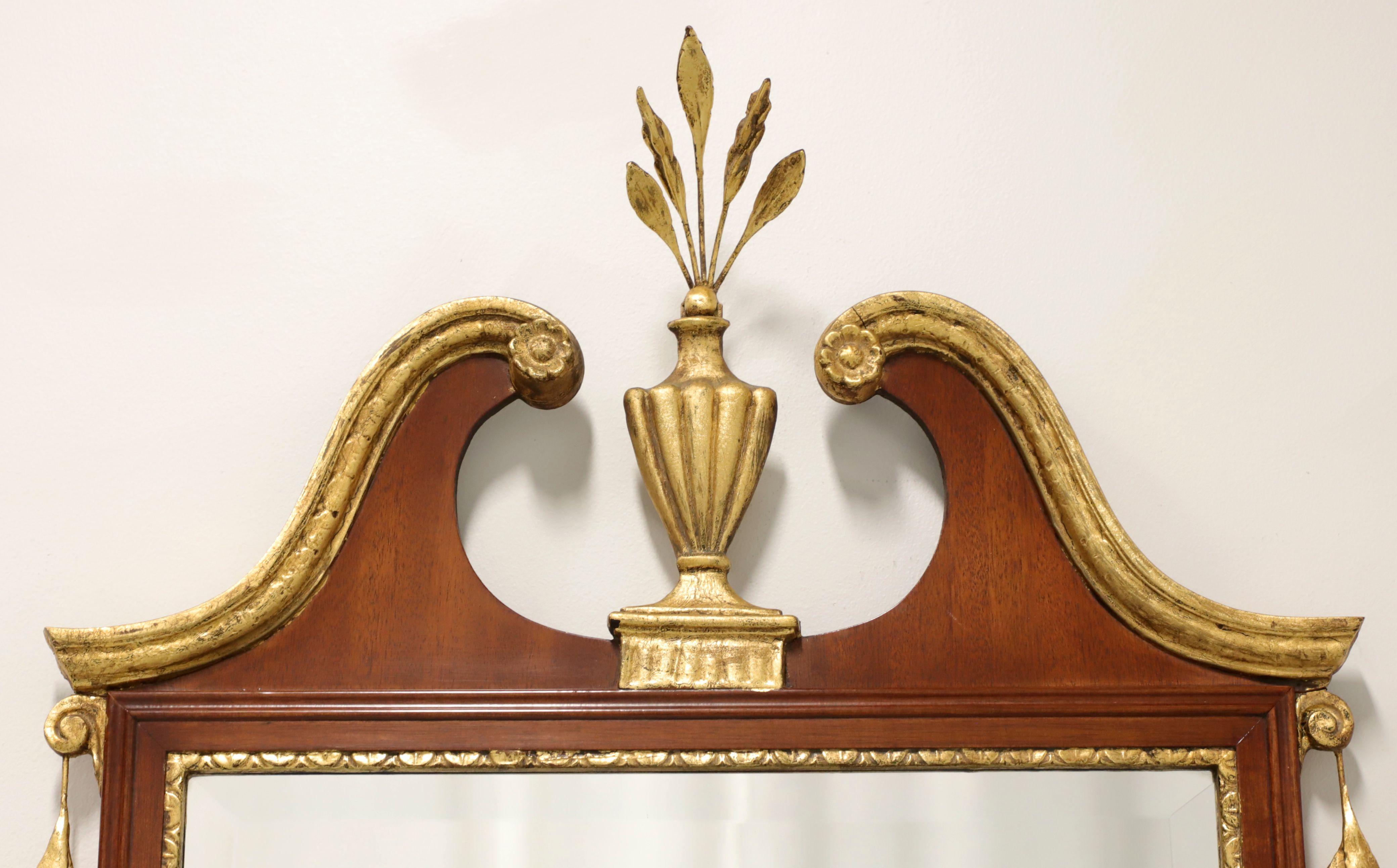 Georgian FRIEDMAN BROS Mahogany Gold Gilt Traditional Mirror with Prince of Wales Plumes