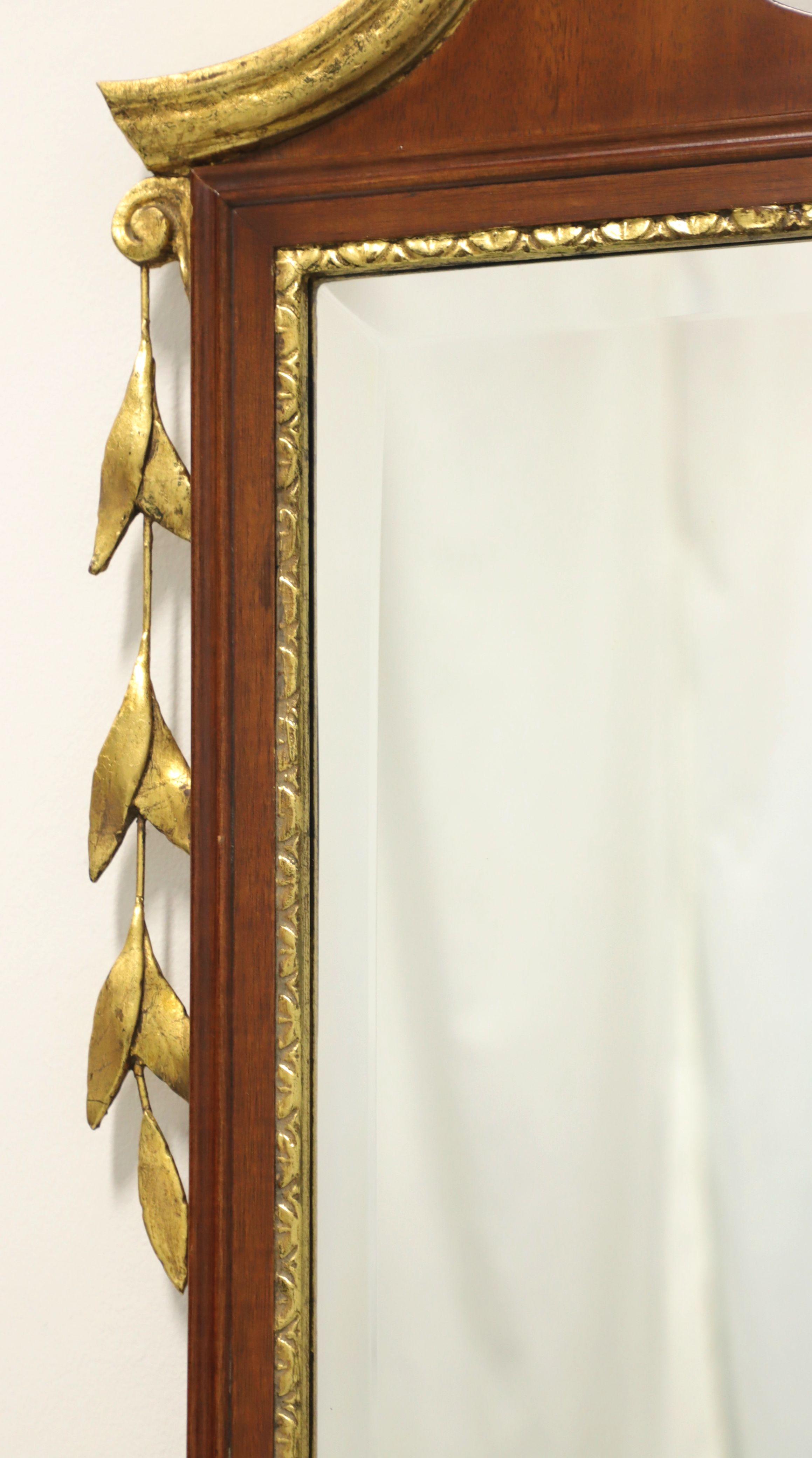 American FRIEDMAN BROS Mahogany Gold Gilt Traditional Mirror with Prince of Wales Plumes