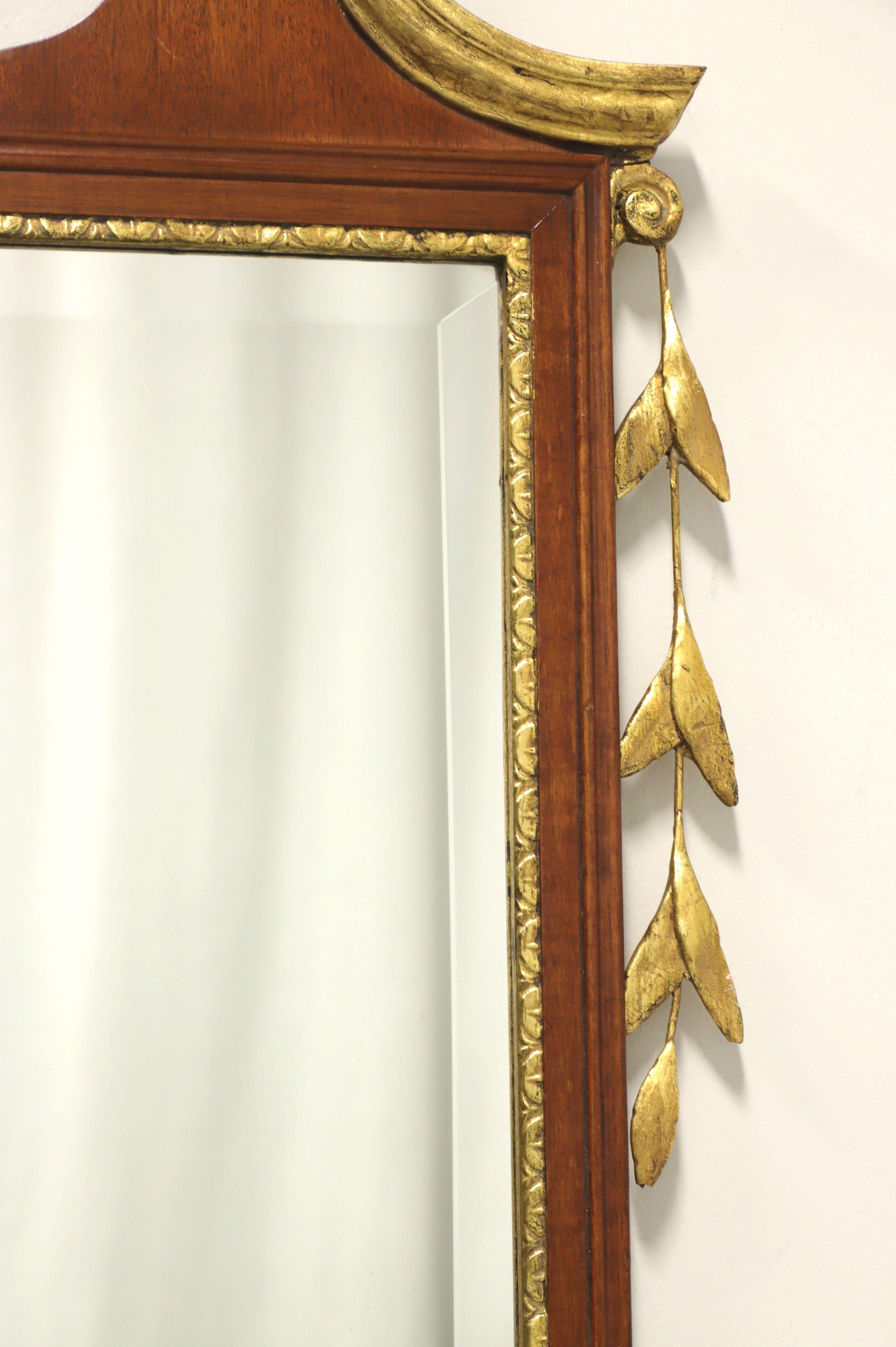 FRIEDMAN BROS Mahogany Gold Gilt Traditional Mirror with Prince of Wales Plumes In Good Condition In Charlotte, NC