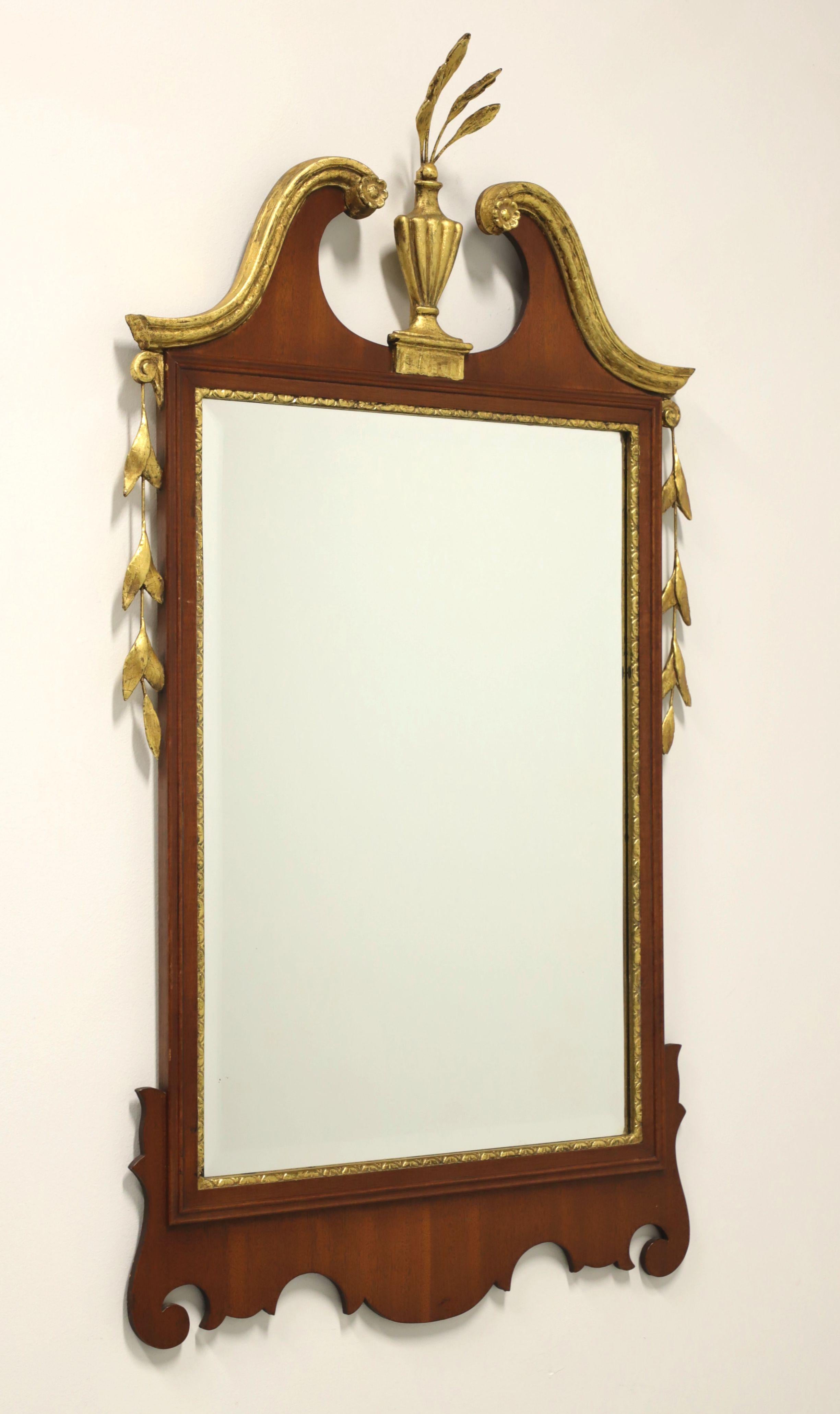FRIEDMAN BROS Mahogany Gold Gilt Traditional Mirror with Prince of Wales Plumes 3